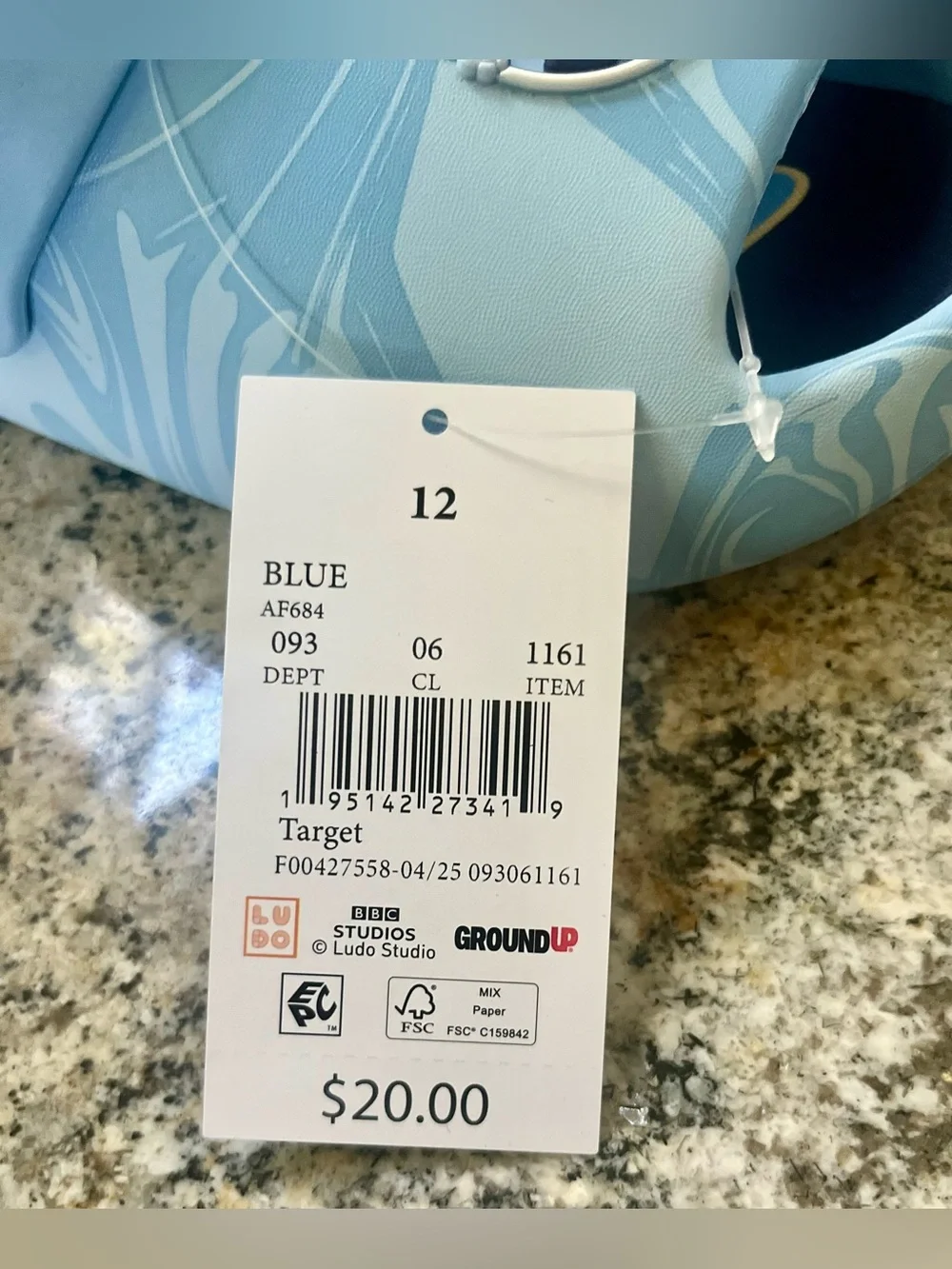 Bluey Bingo Kids Light Blue Cartoon Character Slip-On Sandals